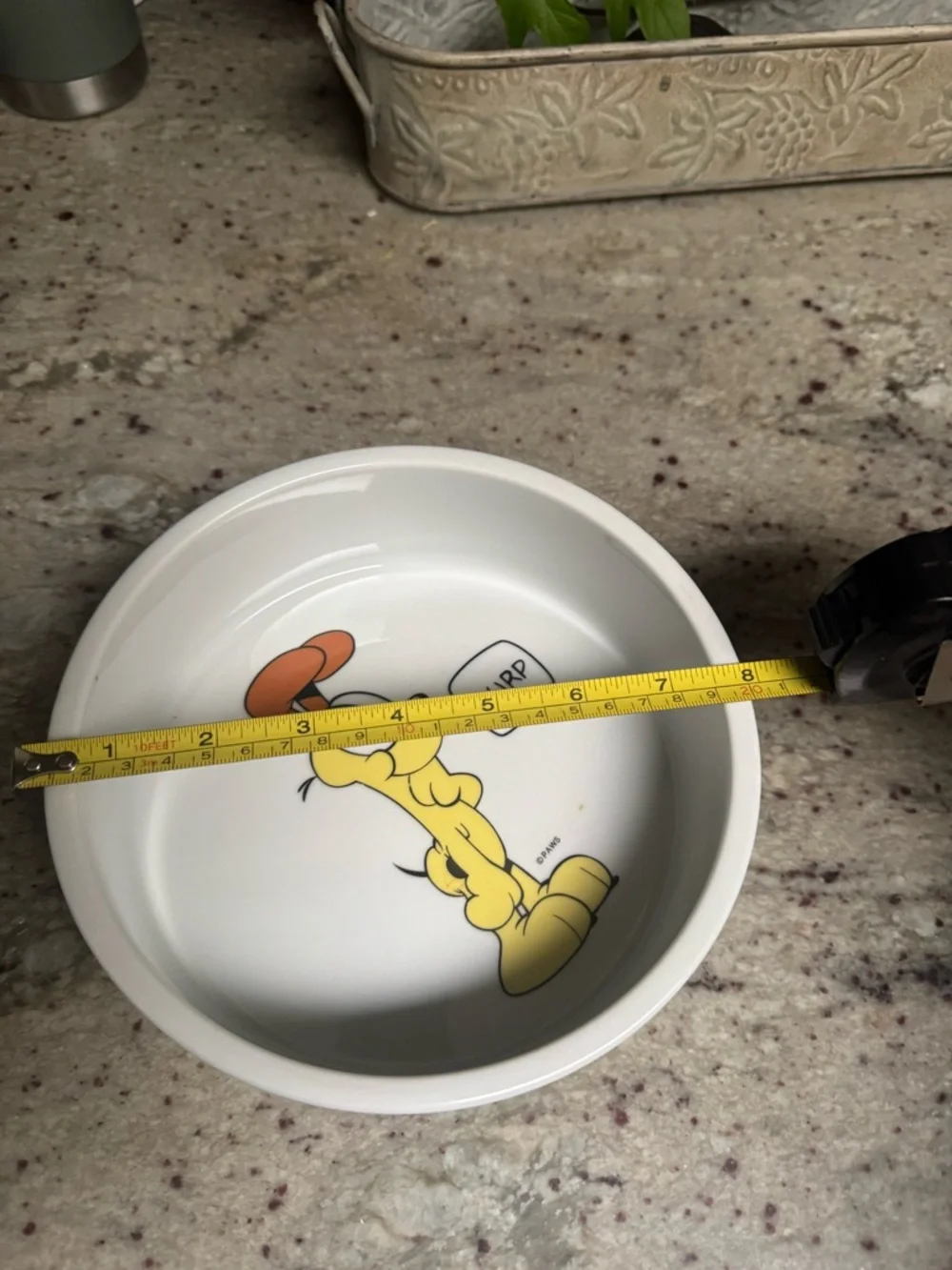 Ceramic White Dog Bowl with Cartoon Design - My Bowl
